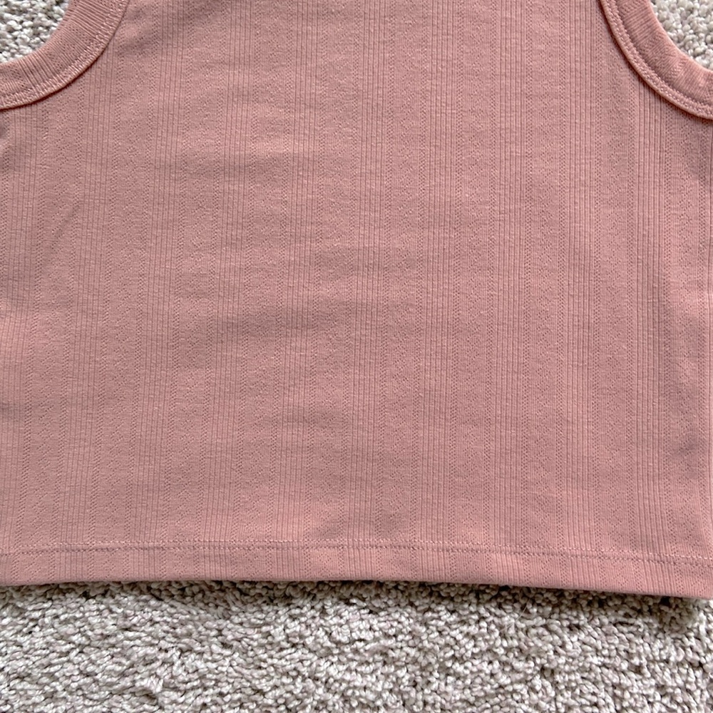Dress Forum • Dusty Rose Pointelle Cropped Tank - Picture 7 of 12